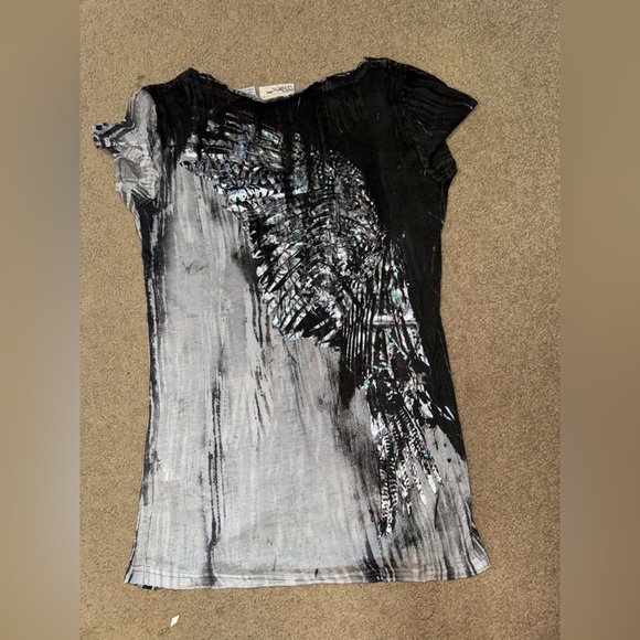 Miss me Black and Gray Short Sleeve Tee - Picture 3 of 3